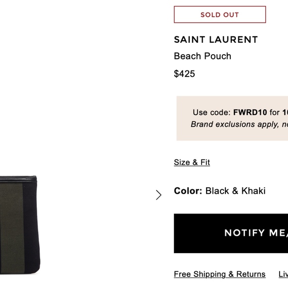 SAINT LAURENT CANVAS CLUTCH - Picture 5 of 5